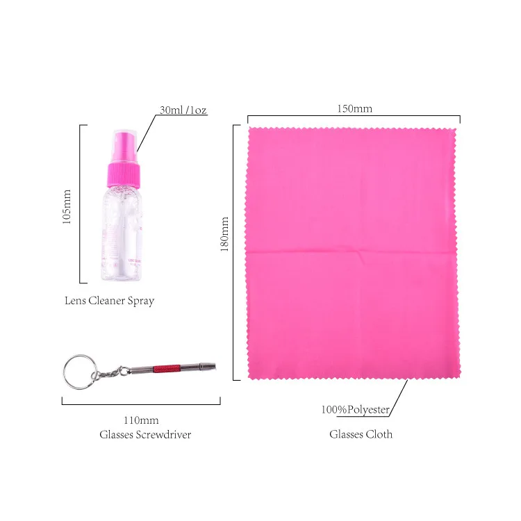 PVC POUCH for  lens cleaner solution set For Glasses Spray Lens Cleaner Eyeglasses Spray liquid cleaning spray kit