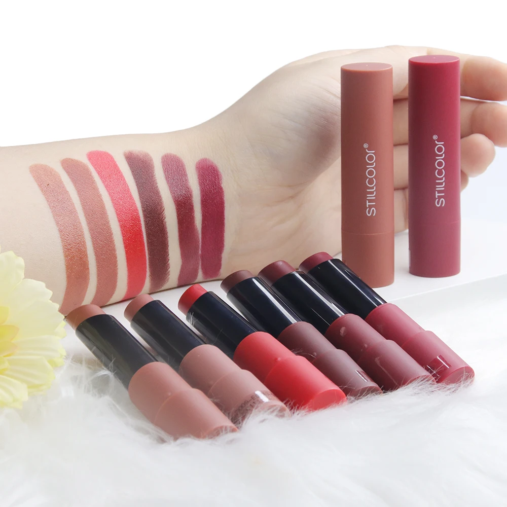 Colorful Gold Tube Waterproof Velvet Matte Glitter Cream Lipstick