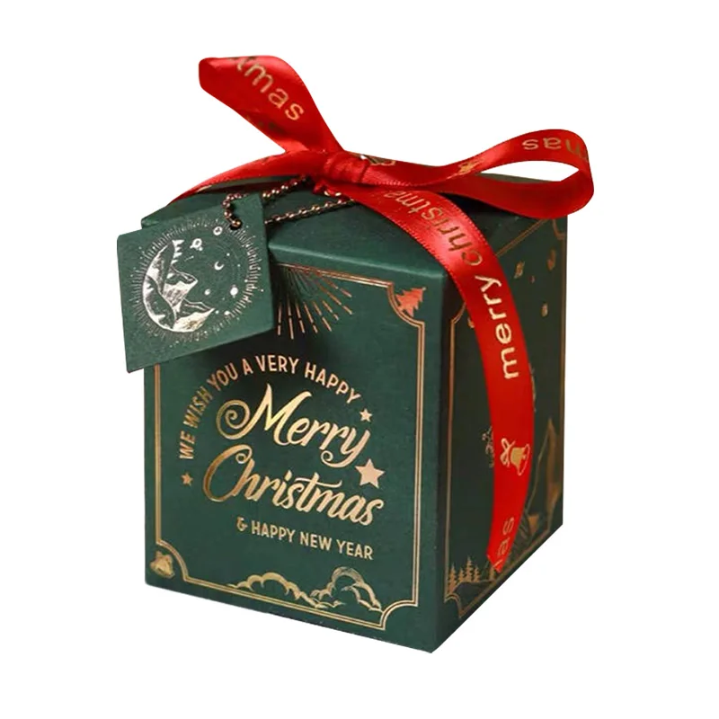 Custom square xmas eve small christmas boxes for snack candy gifts apple christmas gift box