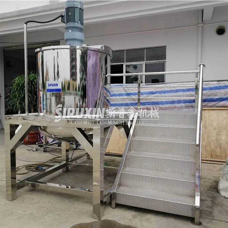 500 Liters cosmetic cream mixing equipment shampoo heated mixing tank