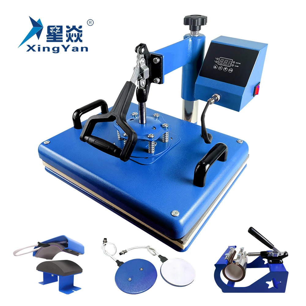 Xingyan 29x38cm Combo Heat Press Machine Multifunctional 5 in 1 Heat Press Machine Combo For T-Shirts