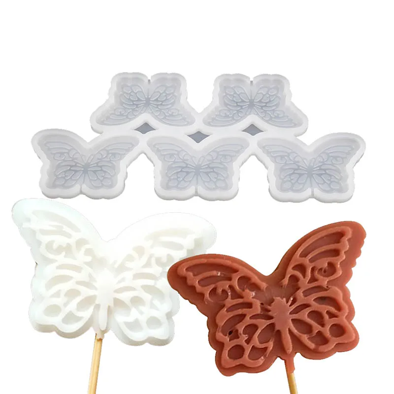 wholesale Easter butterfly rabbit egg drip mold DIY chocolate cheese lollipop silicone mold