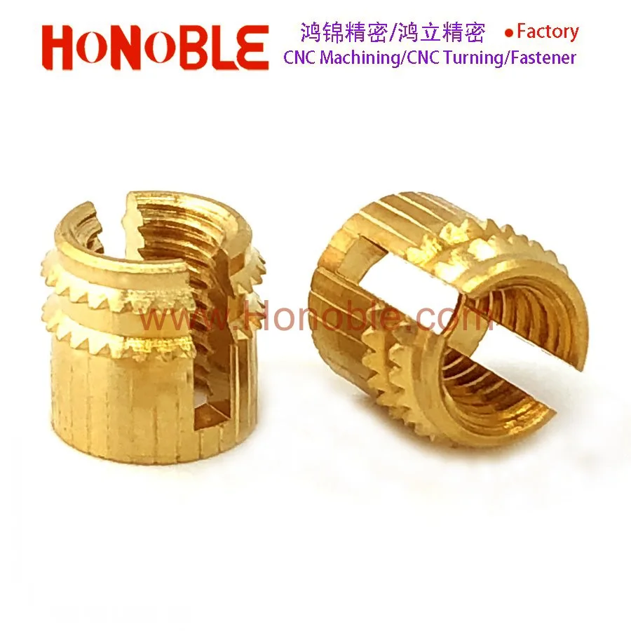 8-32,M4Press-Lok Inserts Slotted brass insert nuts