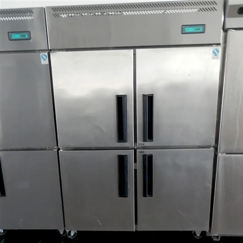 4 Doors Stainless Steel Freezer Commercial Kitchen Freezer Fridge Refrigerator Meat Fan Forced Freezer For Restaurant