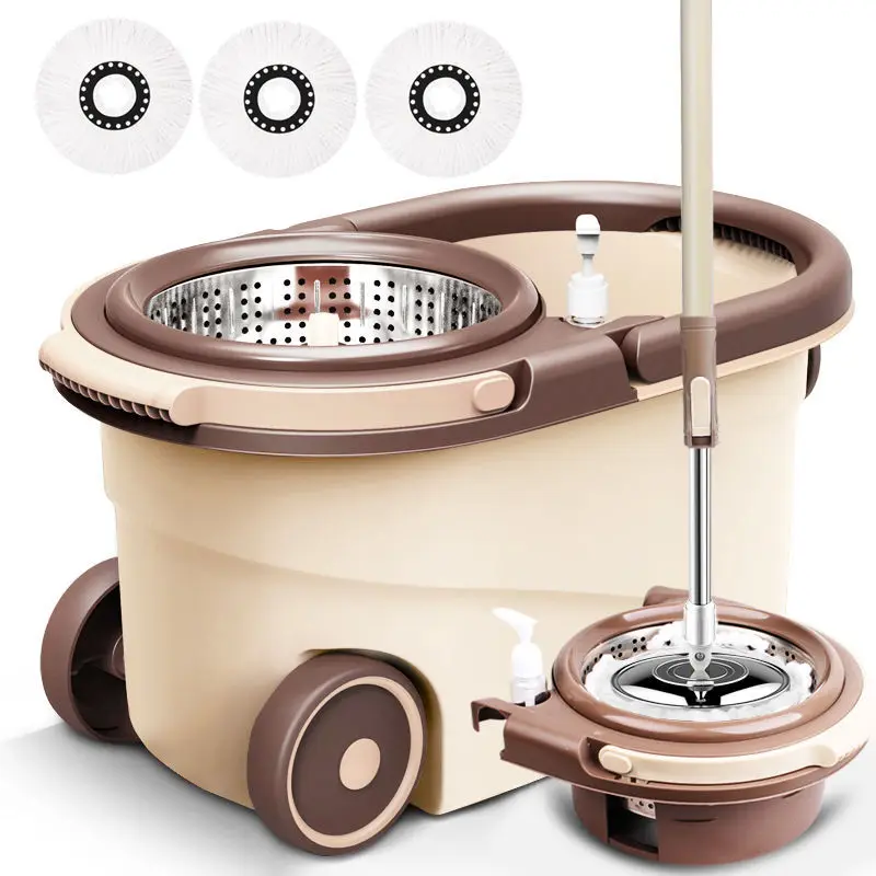 High Quality Magic 360 Spin Easy Clean Cyclone Floor Cleaning 16l Mop And Bucket Set With Big Wheels Stainless Steel Wringer