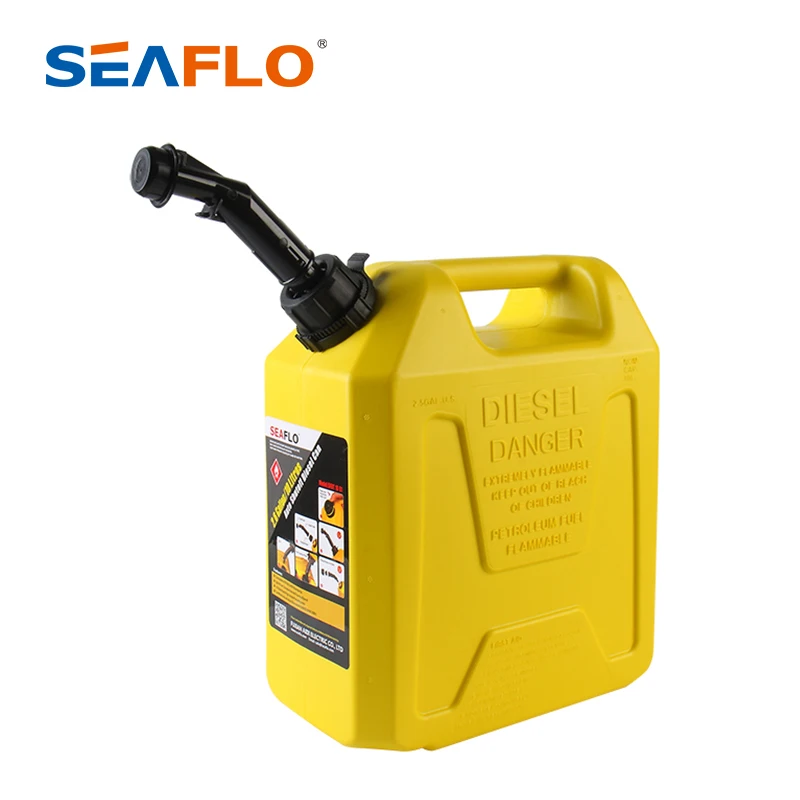 SEAFLO 10 Litre portable gasoline cans oil tank plastic diesel drum with Grease nozzle