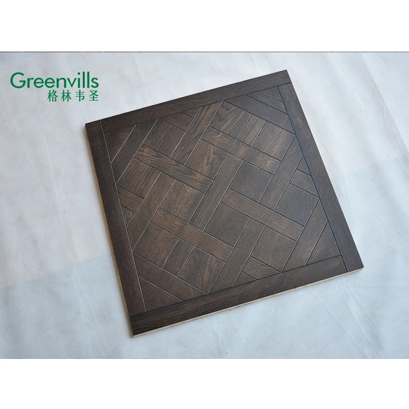 Dark color engineered oak parquet , white oak natural wooden flooring +solid wood floor