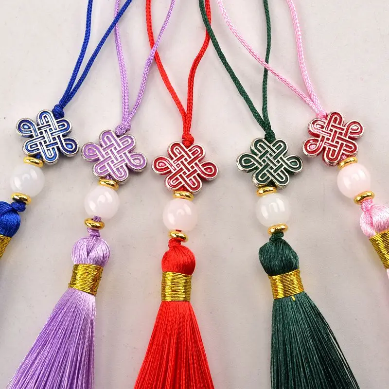Chinese knot tassel tassel Chinese wind hand bookmark shell hanging ear accessories pendant