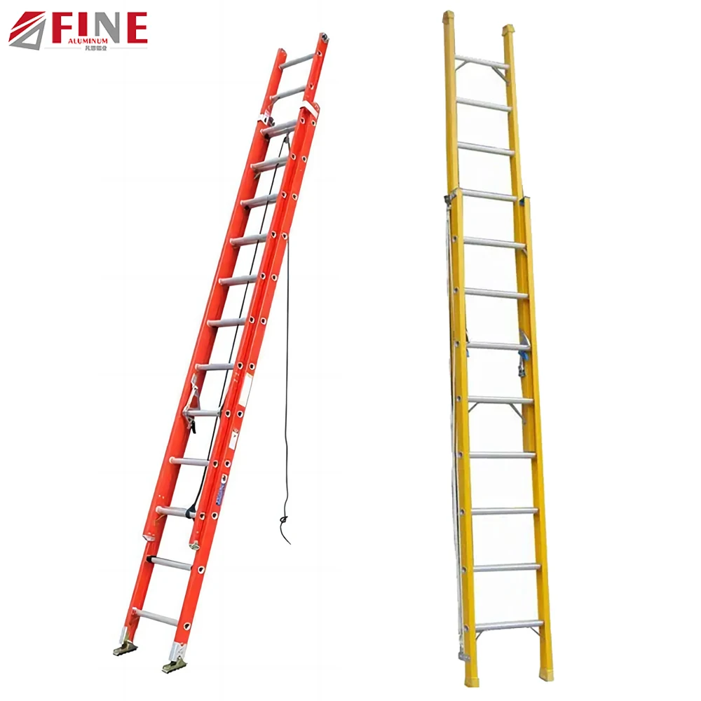 Fiberglass Extension Ladder Frp Ladder 24ft 28ft 32ft 36ft 40ft