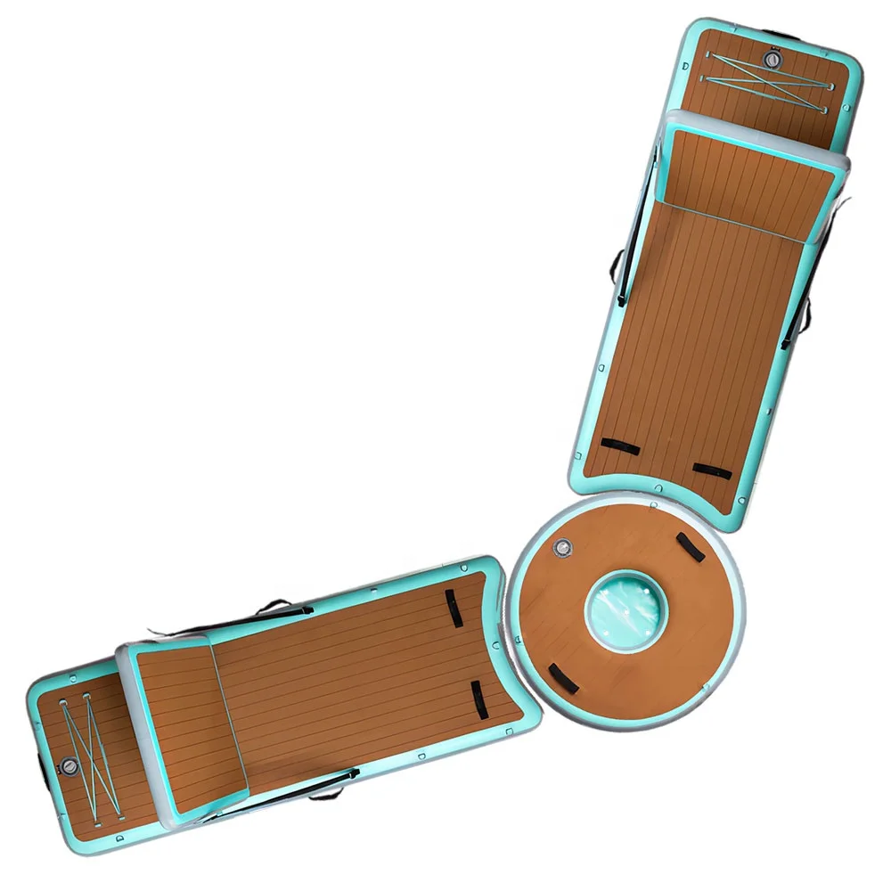 Swimming Water Inflatable Pontoon Boat Fishing Floating Platform Dock Eva Float Mats With Chair
