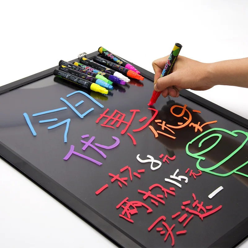 Wholesale colorful Chalk Markers Premium Liquid Chalkboard Neon Pens Erasable LED board marker set