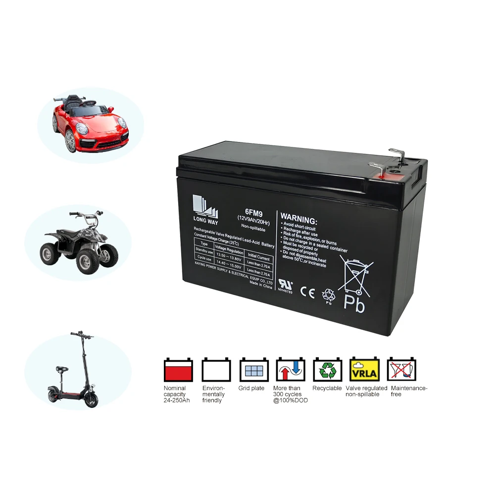 AGM Battery 12V 9Ah 20Hr electrical toy car battery VRLA deep cycle series long cycle life battery for OEM