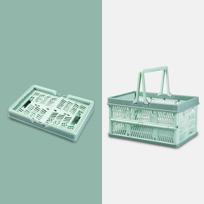 Wahsun Large Capacity Supermarket Plastic Shopping Basket Market Basket Collapsable Basket For Supermarket