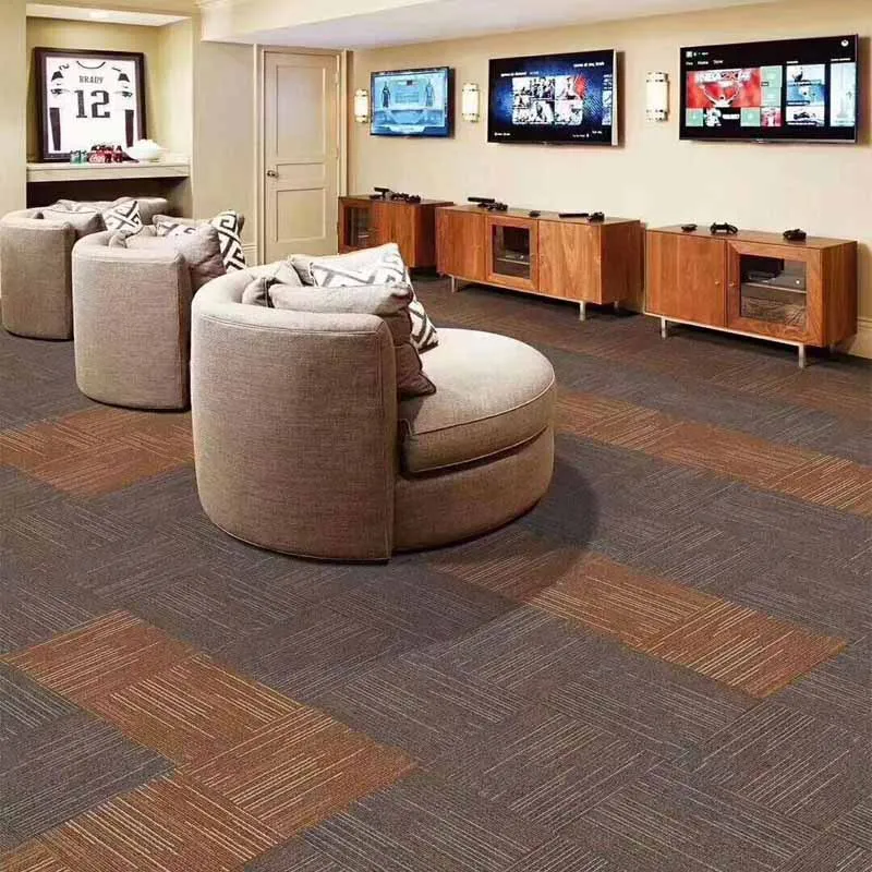 High quality fireproof PVC backing commercial pvc flooring hotel gray office carpet tiles 50X50