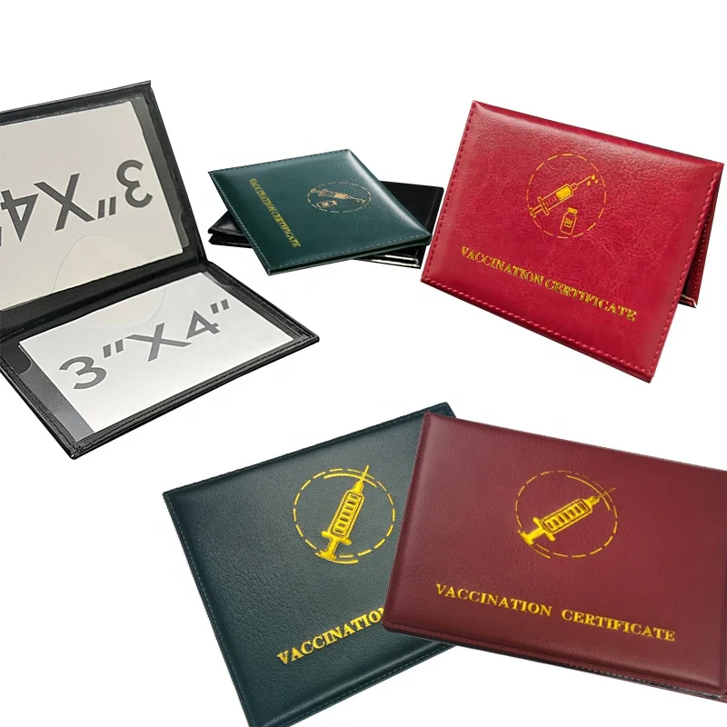 Personalized 4x3 Vaccination Certificate Holder Vaccine Record Card Protector For Man And Woman