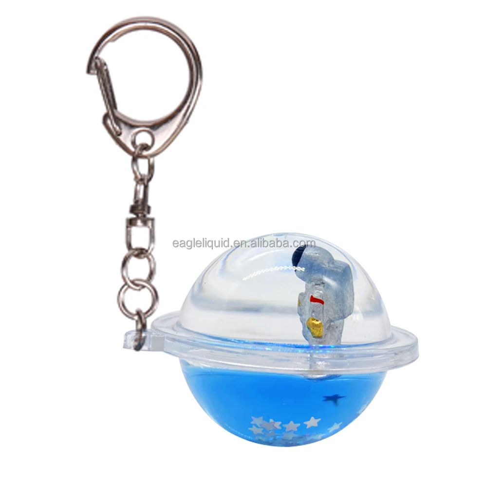 wholesaler crystal custom floating souvenir keyring globe shape acrylic liquid 3D float keychains