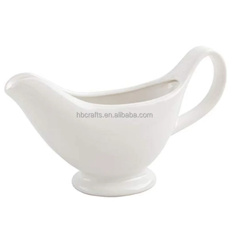 [Personalized Ceramic Antique White Gravy Boat