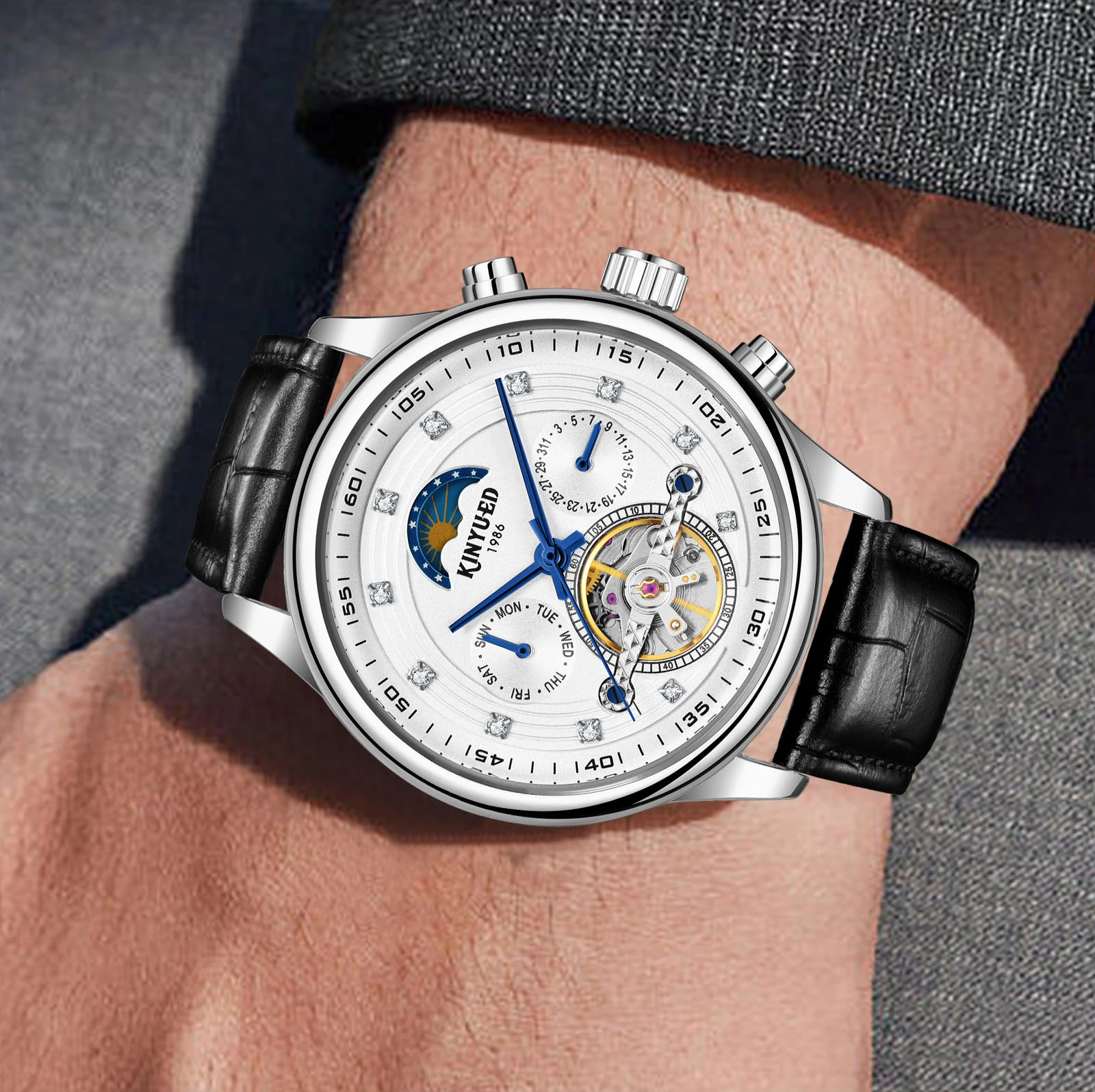 2024 Multiple Dial Watch for men sports New Design oem Luxury Auto Date Mechanical watch Reloj Hombre