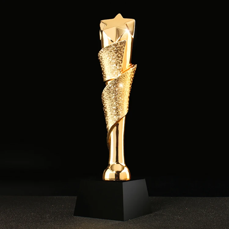 Gold Rising Star Crystal Trophy Resin Award