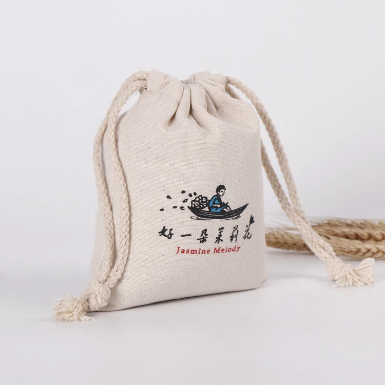 Reusable 100% cotton eco cotton bread bag canvas bag laundry handbag dust bag cotton with drawstrings