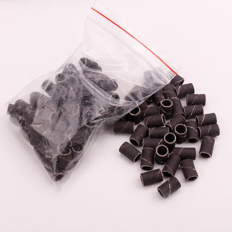 High Quality Grits Black Sanding band mandrel Nail Sand Bands with Sand ring shaft For Nail Drill Bits