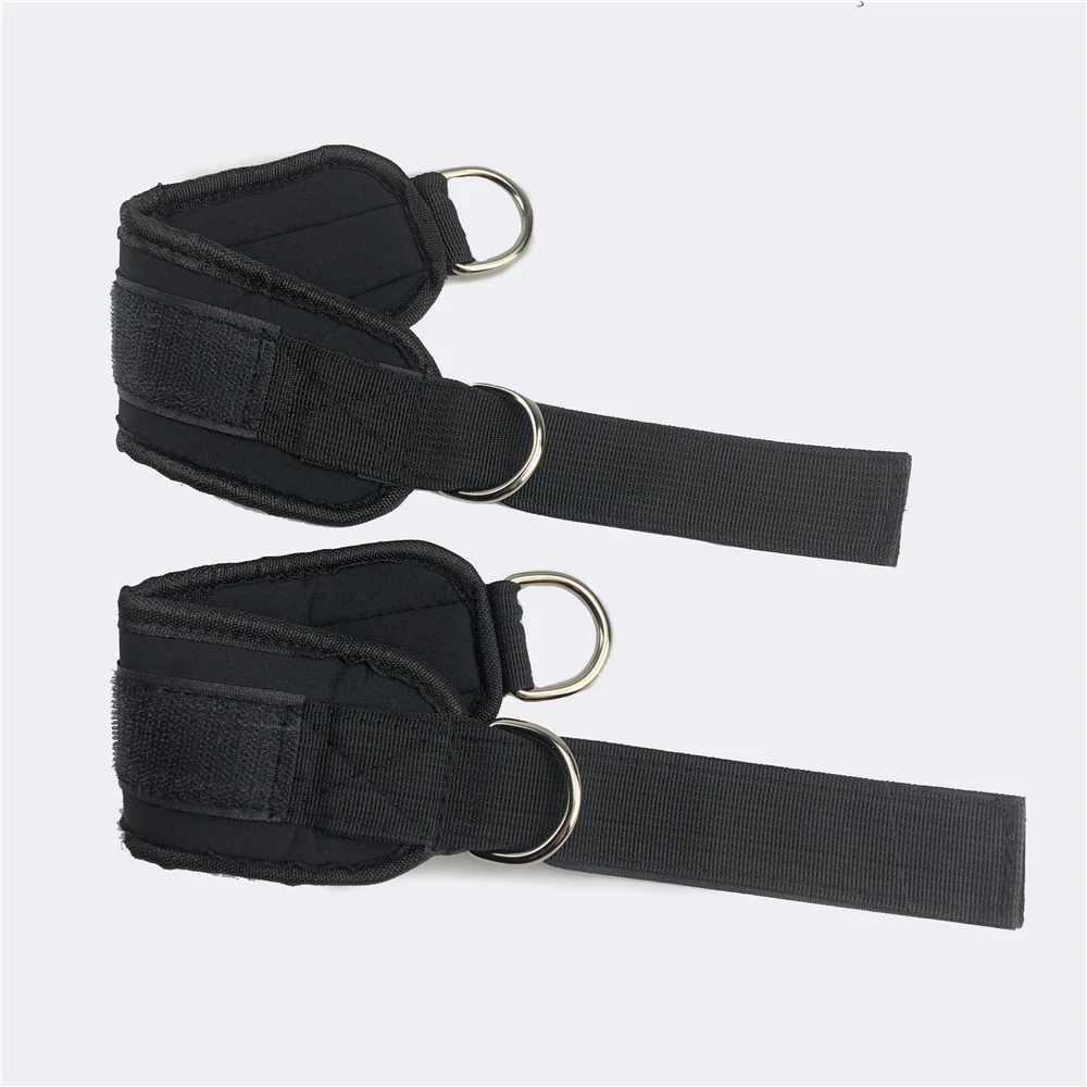 Adjustable Padded Ankle Wrist Cuffs Double Ring Customized Fitness Weightlifting Neoprene Weight Ankle Straps for Cable Machines