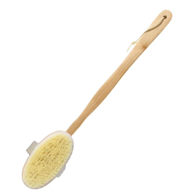 Sisal fiber brush shower brush  exfoliating scrub massage wooden dry body pure vegetarian brush customizable logo
