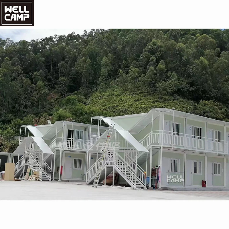 WELLCAMP жилой Контейнер для дома, прочный плоский контейнер для общежития, стальная конструкция, сборные дома, Китай