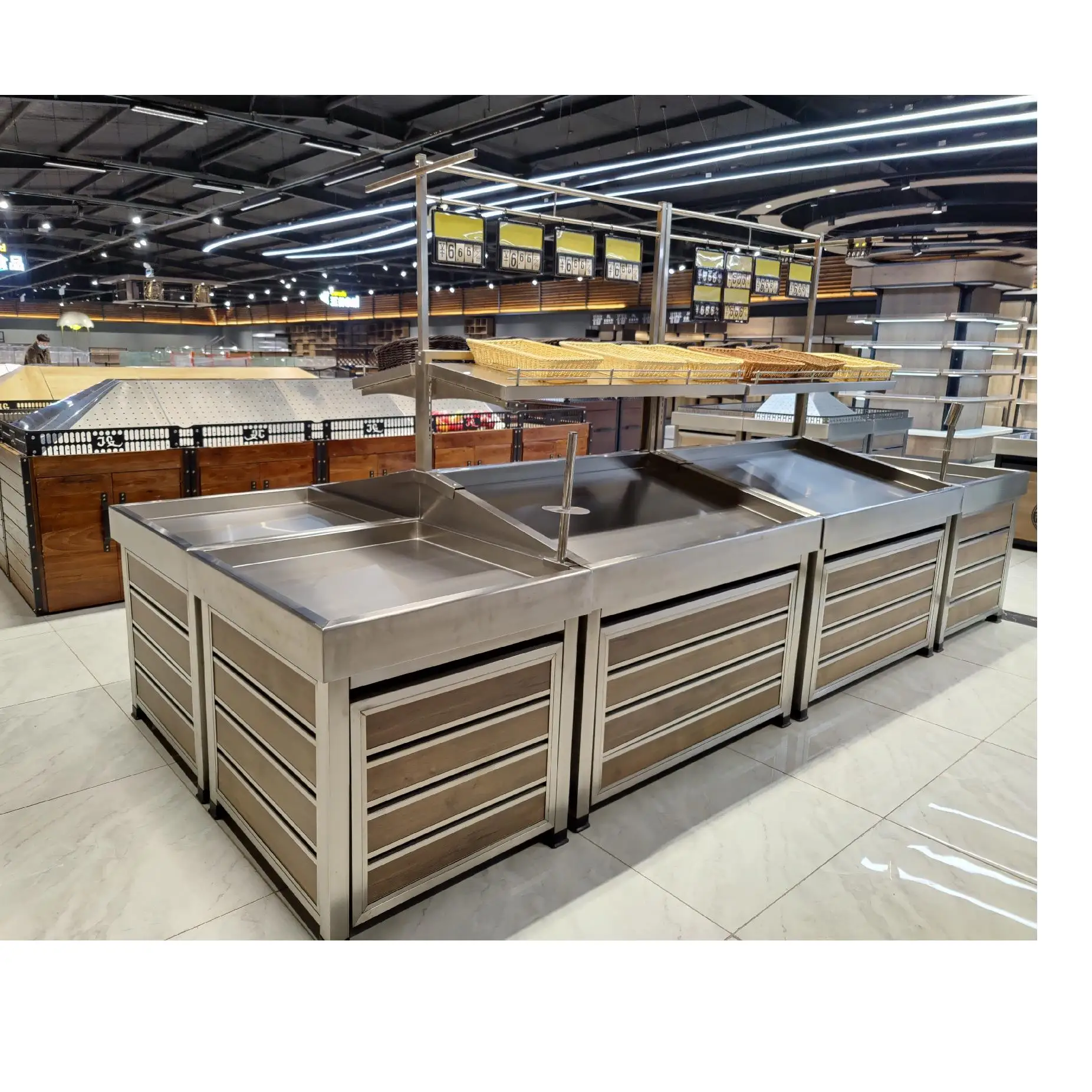 Wall Side Gondola Shelving Advertising Display Supermarket Racks Supermarket Shelf For Bread