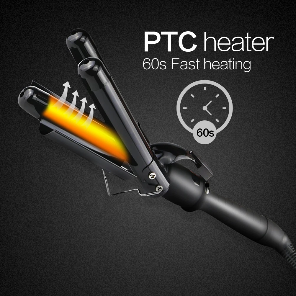 Newest Design Interchangeable Long Barrel Curling Iron Wand Curler Hair Styling Iron