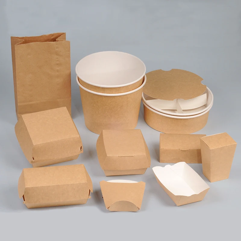  Экономичная коробка для гамбургеров из крафтовой бумаги гофрированная бумага ресторанов