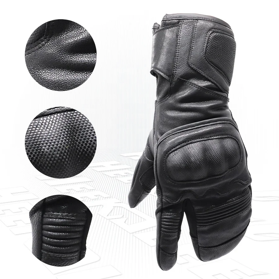 goatskin three fingers shockproof wear resistance winter cycle gloves