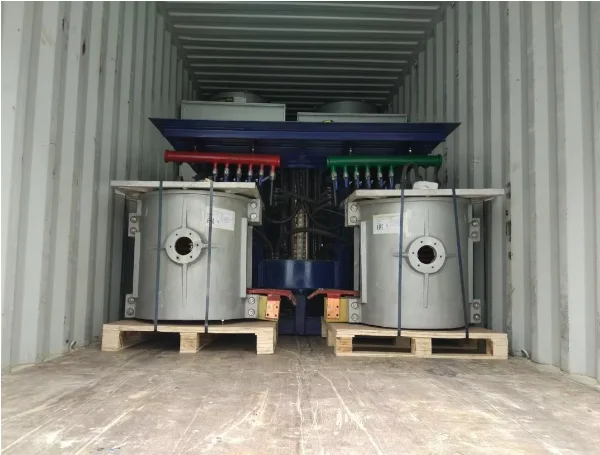 WONDERY Small Capacity Electric Induction Heating Medium Frequency Reducer Tilting Type Metal Melting Furnace