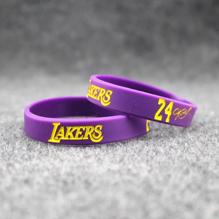 Factory Direct Cheap Engraving Wristband Personalized Promo Gifts Silicone Basketball Kobe Bryant Bracelet