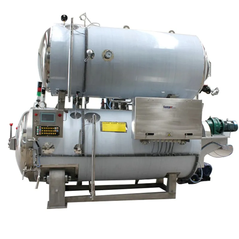 SUMPOT 4 baskets milk beverage rotary retort autoclave sterilizer machine