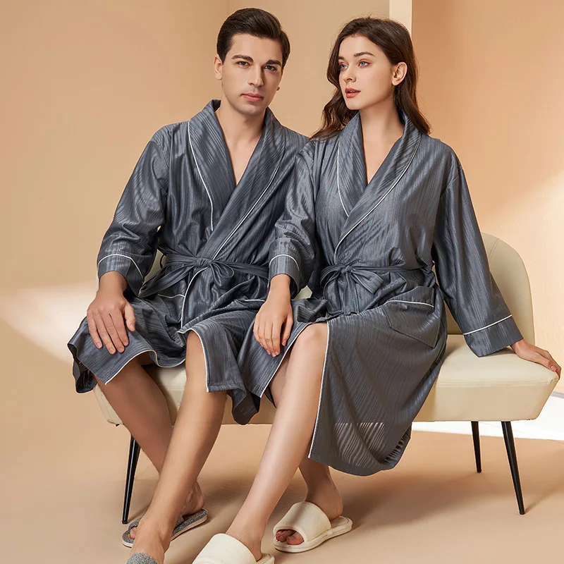 Luxury couple night dress robe de mariage nightgown couples robes pajamas for men and women