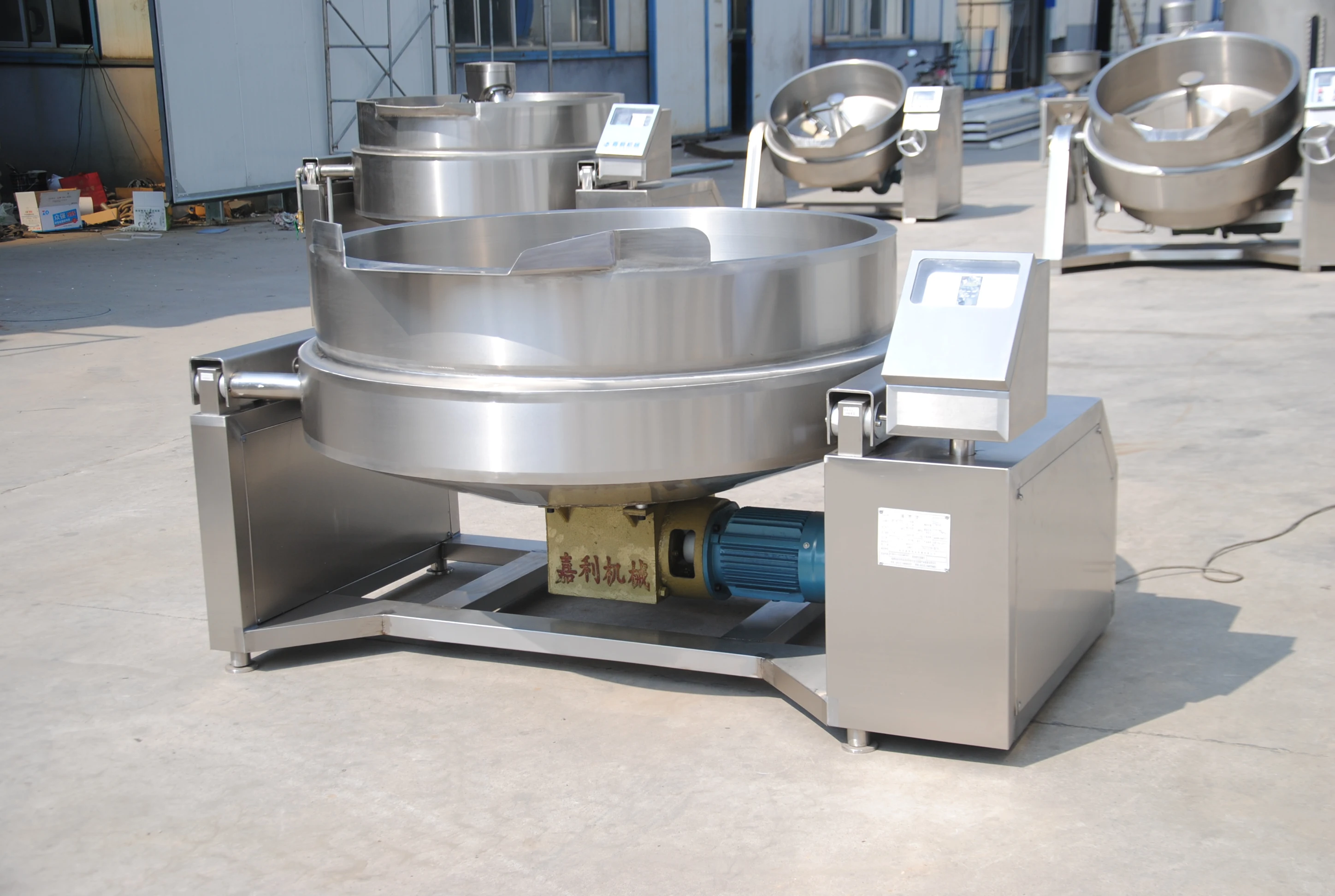 Коммерческий автоматический газовый жаккардовый чайник с смесителем и крышкой