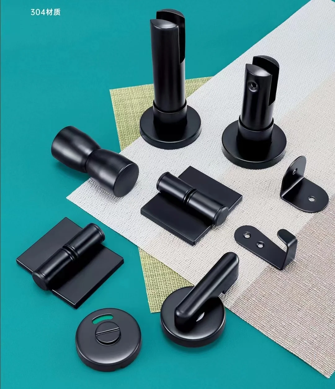 HOT SALE Stainless Steel 304 Black Finish High Quality  Fitting for Toilet Partition