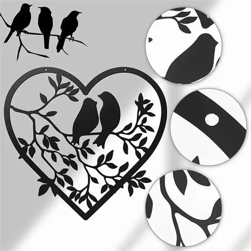 Factory Direct Iron Art Silhouette Decorative Arts Wall Iron Metal Arts Love Birds