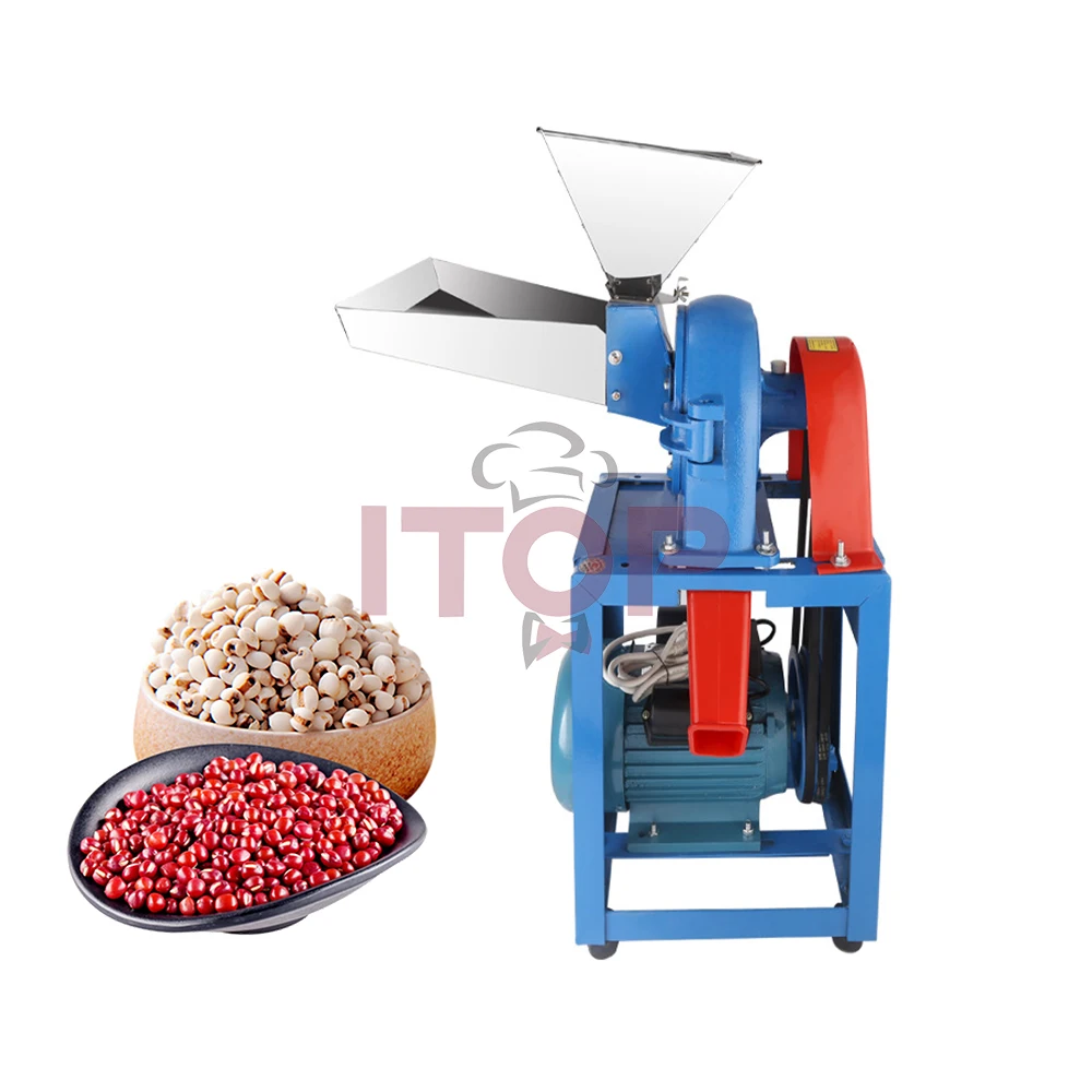 ITOP 2200W Wheat Grinding Grain Flour Mill Machines Large Stock Disk Wheat Flour Mill Machinery Rice Mill Machine