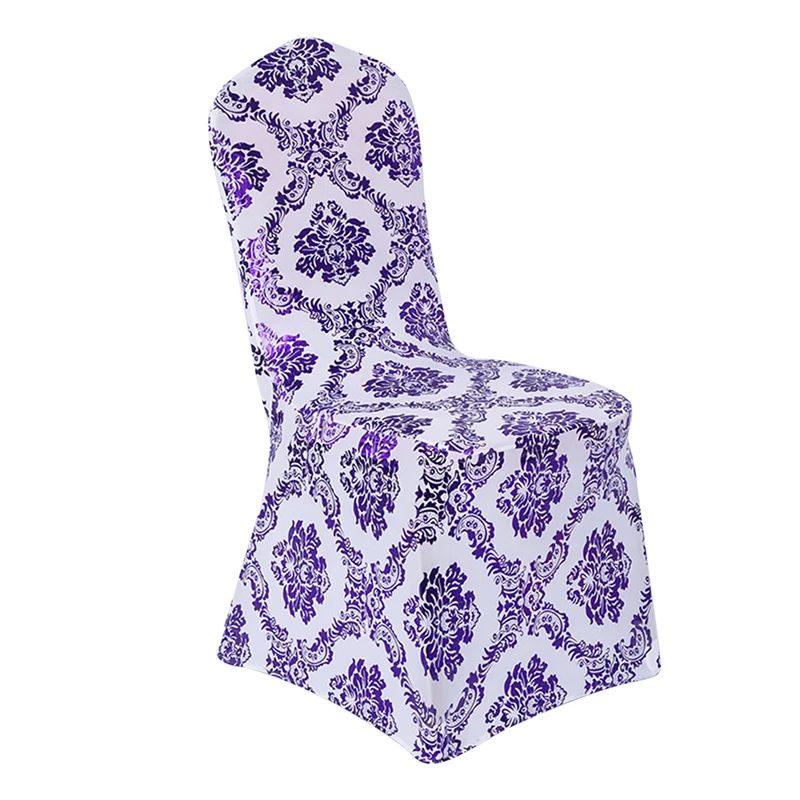 Bverionant Amazon Aliexpress Hot Event Bronzing Hotel Dining Stamping Flowers Banquet Chair Cover Folding Wedding Chair Covers