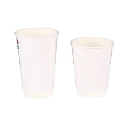 Custom logo Disposable Paper Cups Hot Coffee Tea cup with lid cover biodegradable double wall with all size