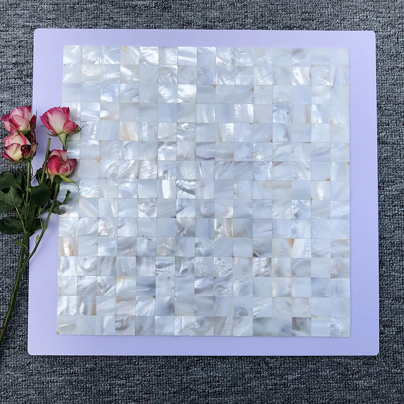 White 3d Self Adhesive Peel And Stick On Mother Of Pearl Backsplash Shell Mosaic Tile