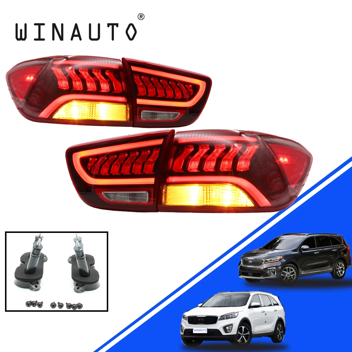 Задние фары WINAUTO задние в сборе для Kia Sorento 2013-2014 светодиодные