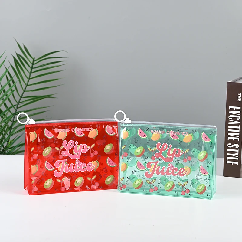 Portable Waterproof  Clear PVC Small Zipper Bag Clothes Hair Packaging Bags Zip Lock Bag with logo