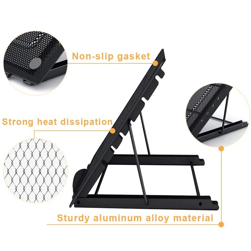 2022 Ergonomic portable aluminum laptop stand compatible with 15.6 inch metal laptop desktop notebook on desk