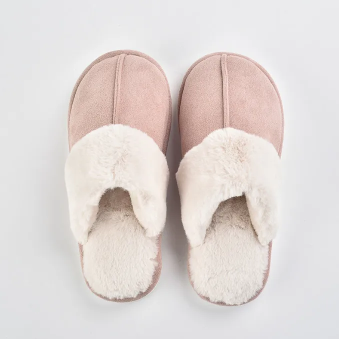 Wholesale Fluffy Cozy fuzzy soft plush Indoor Outdoor Warm Fuzzy Comfy House Shoes Fluffy Wide Loafer Slippers