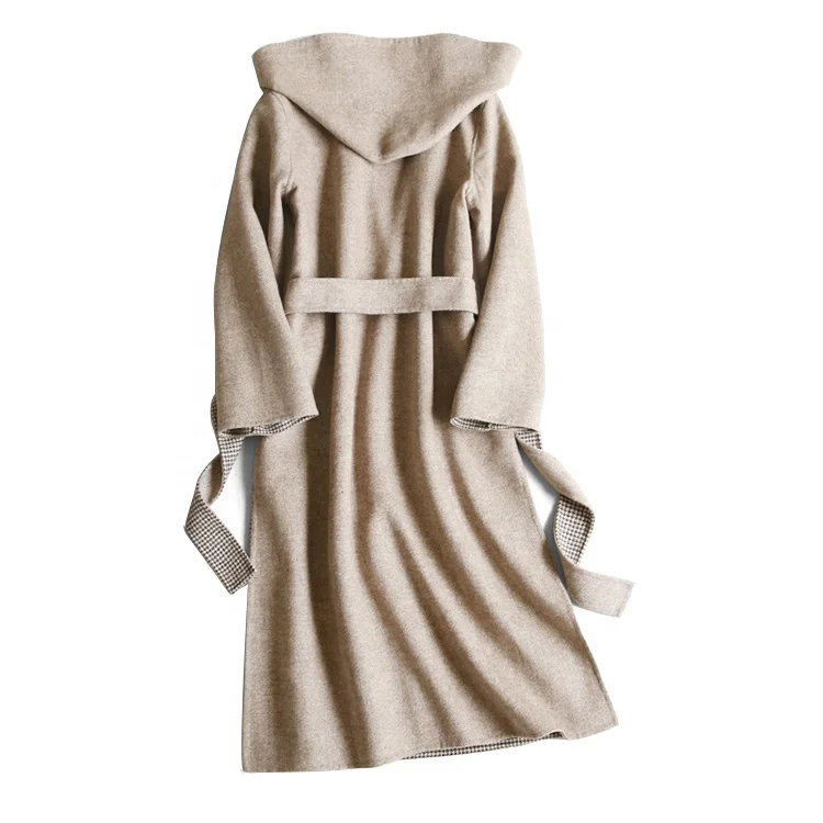 New Fashion Female Wholesale OEM Mid Length Alpaca Winter Wool Coat  for Women