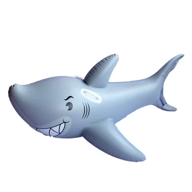 Inflatable Swimming Pool Water Park Float Large Black Whale Shark Inflatable Float Summer Beach Pool Seat