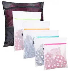 5Pc/Set Custom  Mesh Laundry Bag Thickness  Zipper Mesh Laundry Bags Bra Underwear Washing Care Mesh Bag